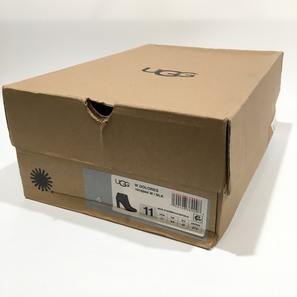 UGG Dolores Heeled Ankle Boots -Black Leather -US 11 -NEW - Picture 9 of 9